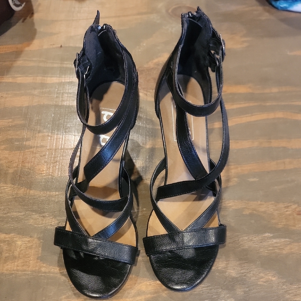 Pop Sophisticated Black Strappy Heels